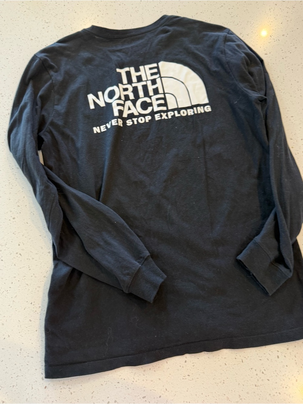 M The North Face Shirt Mens Black Long Sleeve Cotton Tee Casual Shirt Top Mens